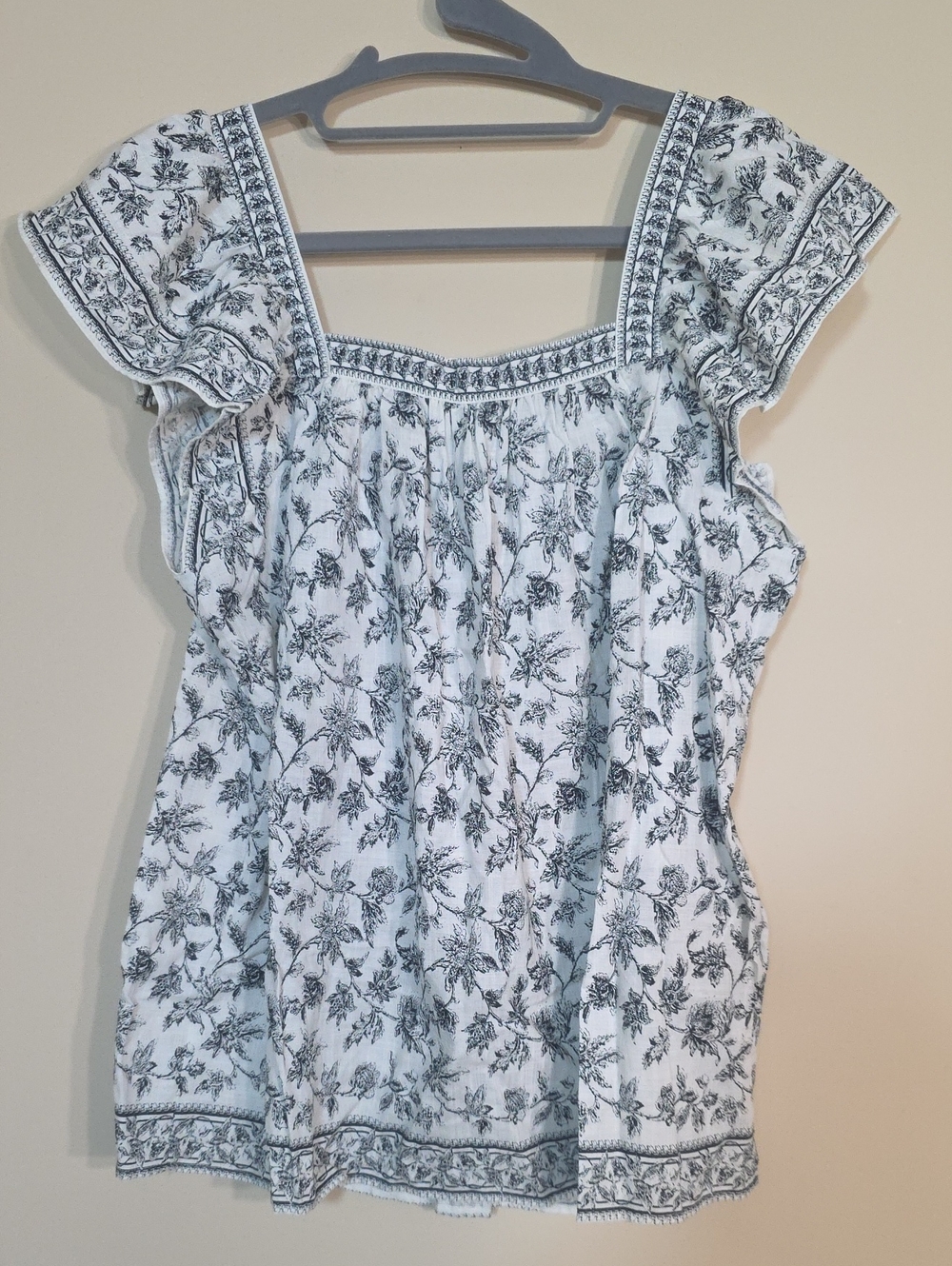Max Studio London NWT Floral Square-Neck Blouse | Size Large - Picture 3 of 7